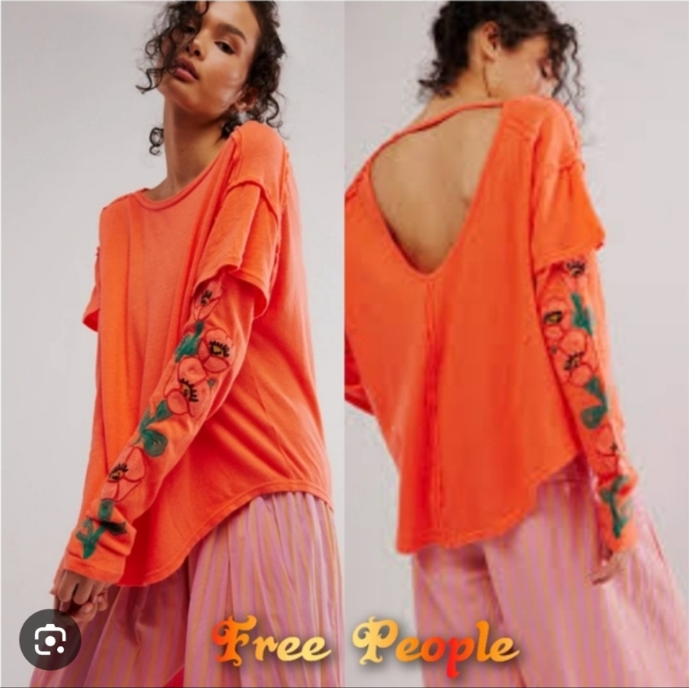 Free People Embroidered top. Will fit  Lg or XL.